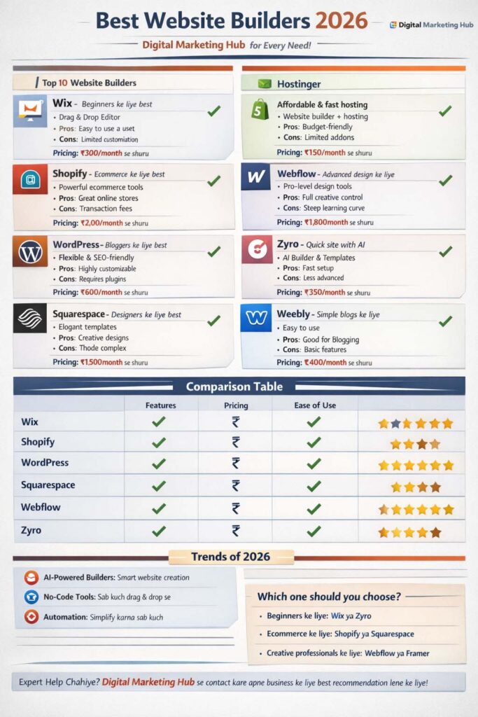 website builders for small business in india