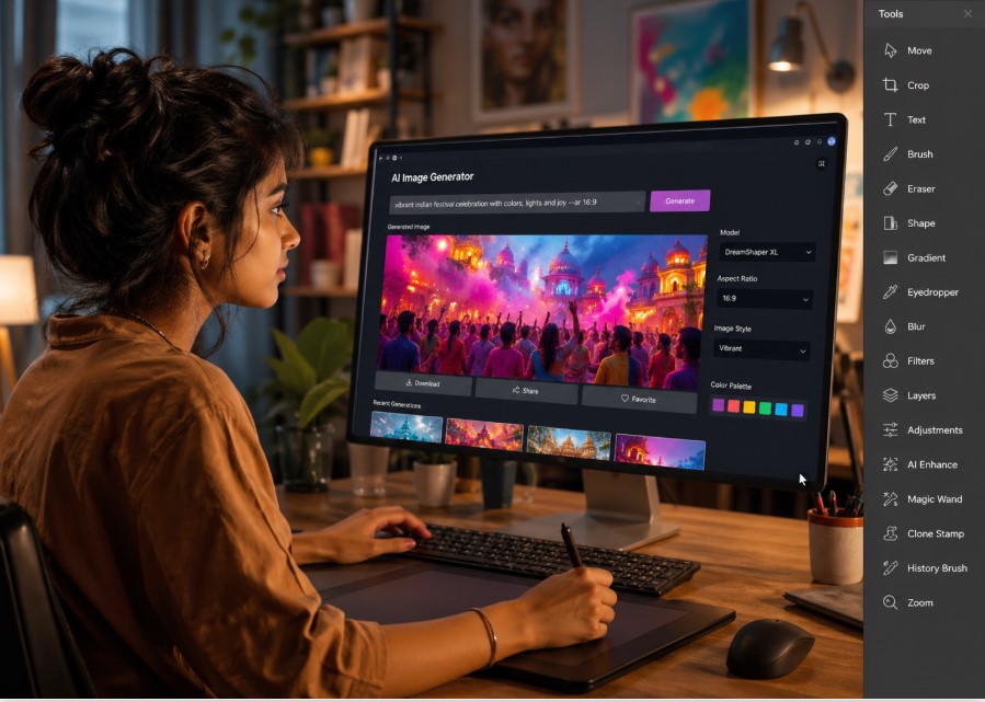 AI se digital images bana kar bechti hui Indian creator