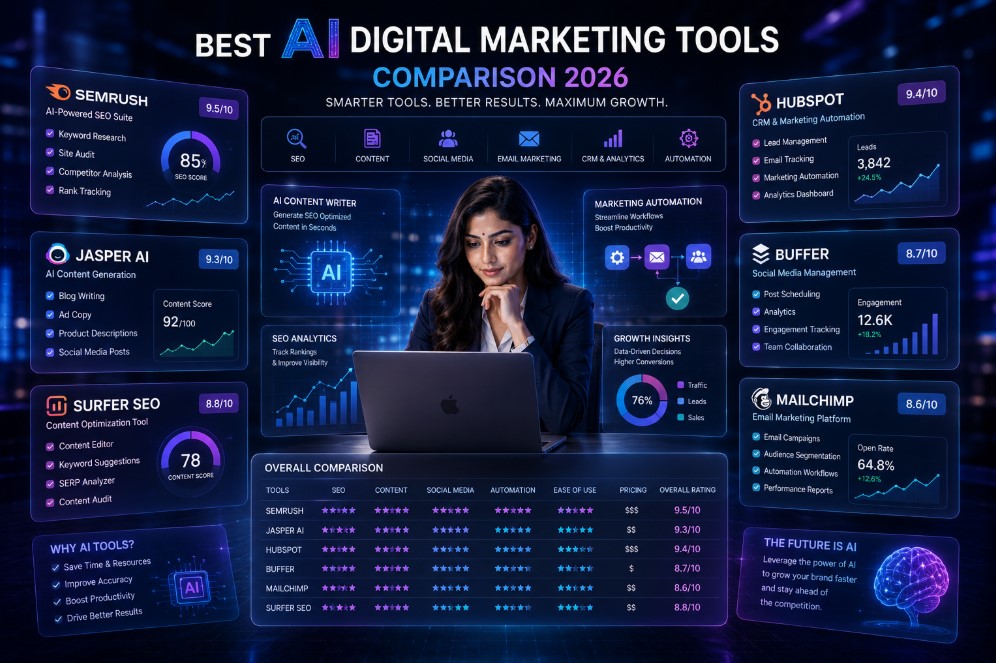 Best AI Digital Marketing Tools Comparison Table