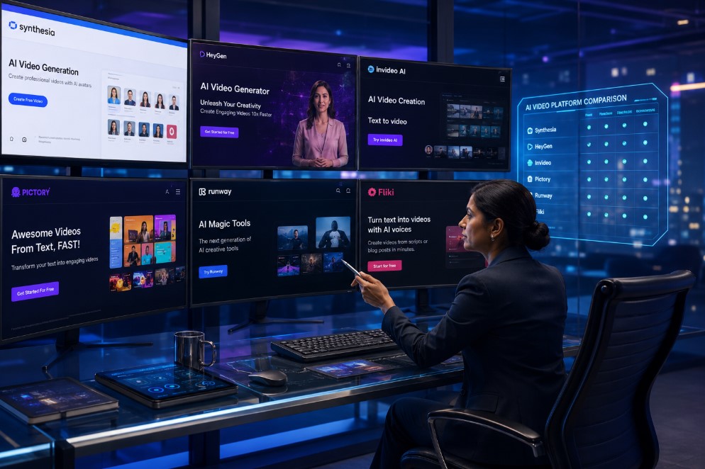 Comparison of top AI video generator platforms in 2026
