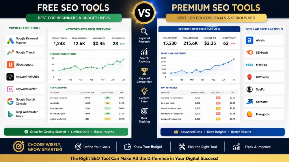 Free vs Paid Keyword Research Tools Comparison