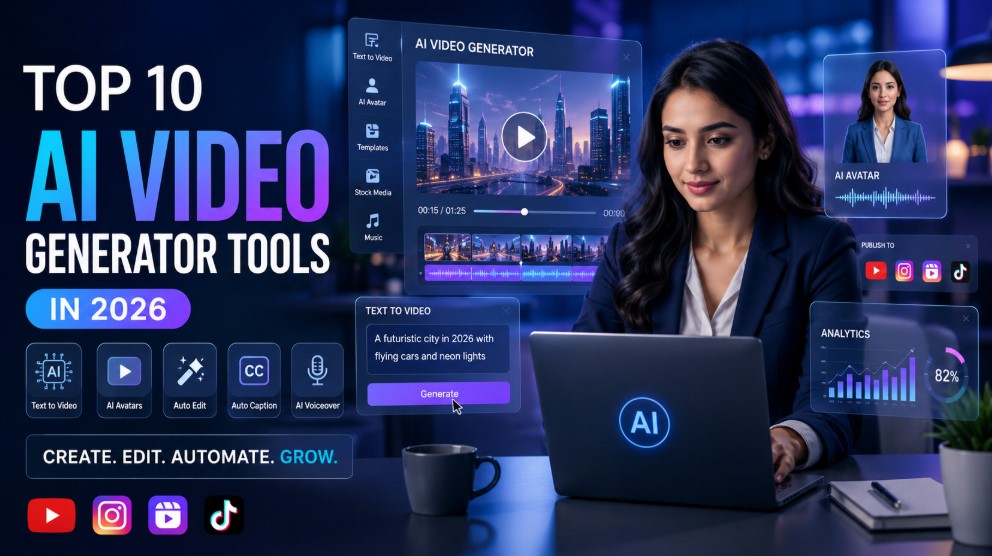 Top 10 Best AI Video Generator Tools in 2026 for content creators and businesses